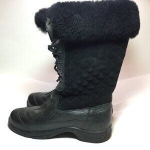 Dansko Kassidy Winter Boots Women's 9.5/10 EUR 40 Dark Gray Leather Lace Up Fur